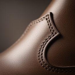 Nahaufnahme eines Schuhdetails mit ornamentalem Lederzuschnitt und präziser Naht